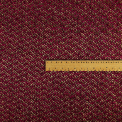 Majesty Herringbone Weave Chenille Red Brown Colour Upholstery Furnishing Fabric CTR-1155 - Made To Measure Curtains