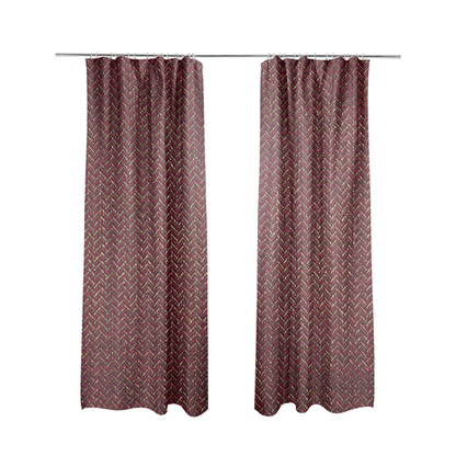 Majesty Herringbone Weave Chenille Red Brown Colour Upholstery Furnishing Fabric CTR-1155 - Made To Measure Curtains