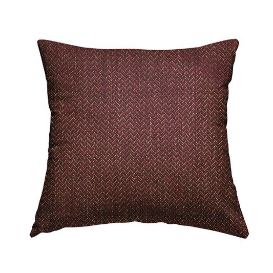 Majesty Herringbone Weave Chenille Red Brown Colour Upholstery Furnishing Fabric CTR-1155 - Handmade Cushions