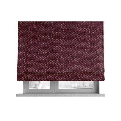 Majesty Herringbone Weave Chenille Red Brown Colour Upholstery Furnishing Fabric CTR-1155 - Roman Blinds