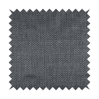 Majesty Herringbone Weave Chenille Blue Colour Upholstery Furnishing Fabric CTR-1157