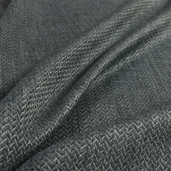 Majesty Herringbone Weave Chenille Blue Colour Upholstery Furnishing Fabric CTR-1157 - Roman Blinds