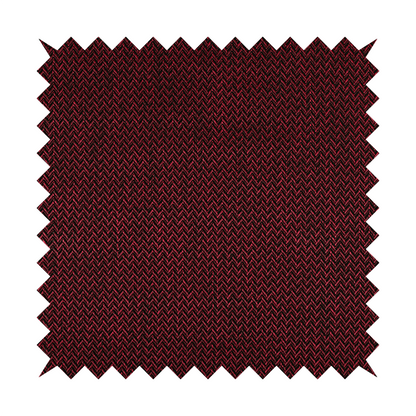 Majesty Herringbone Weave Chenille Red Black Colour Upholstery Furnishing Fabric CTR-1158 - Handmade Cushions