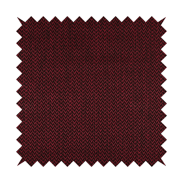 Majesty Herringbone Weave Chenille Red Black Colour Upholstery Furnishing Fabric CTR-1158 - Made To Measure Curtains