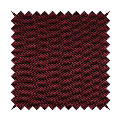 Majesty Herringbone Weave Chenille Red Black Colour Upholstery Furnishing Fabric CTR-1158 - Made To Measure Curtains