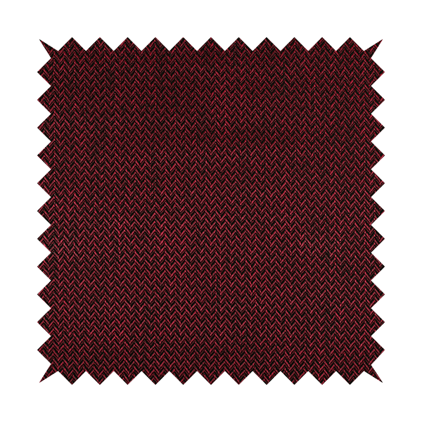 Majesty Herringbone Weave Chenille Red Black Colour Upholstery Furnishing Fabric CTR-1158