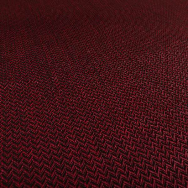 Majesty Herringbone Weave Chenille Red Black Colour Upholstery Furnishing Fabric CTR-1158 - Made To Measure Curtains