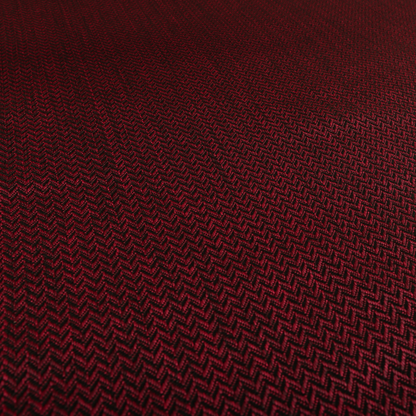 Majesty Herringbone Weave Chenille Red Black Colour Upholstery Furnishing Fabric CTR-1158