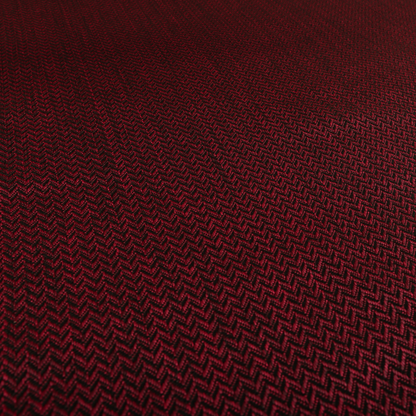 Majesty Herringbone Weave Chenille Red Black Colour Upholstery Furnishing Fabric CTR-1158 - Handmade Cushions