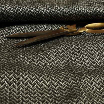 Majesty Herringbone Weave Chenille Grey Colour Upholstery Furnishing Fabric CTR-1159 - Made To Measure Curtains