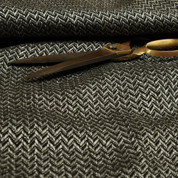 Majesty Herringbone Weave Chenille Grey Colour Upholstery Furnishing Fabric CTR-1159