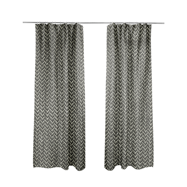 Majesty Herringbone Weave Chenille Grey Colour Upholstery Furnishing Fabric CTR-1159 - Made To Measure Curtains