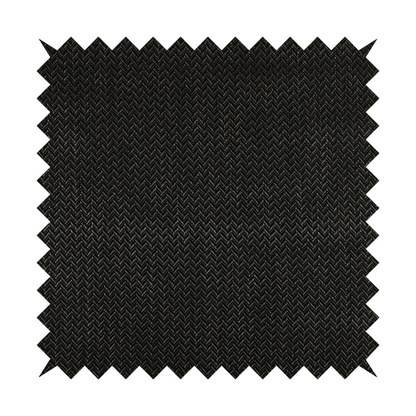 Majesty Herringbone Weave Chenille Black Colour Upholstery Furnishing Fabric CTR-1160 - Roman Blinds