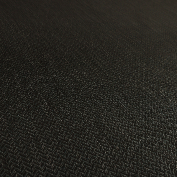 Majesty Herringbone Weave Chenille Black Colour Upholstery Furnishing Fabric CTR-1160 - Roman Blinds