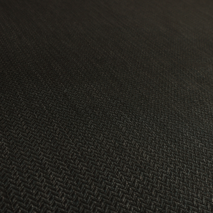 Majesty Herringbone Weave Chenille Black Colour Upholstery Furnishing Fabric CTR-1160 - Roman Blinds