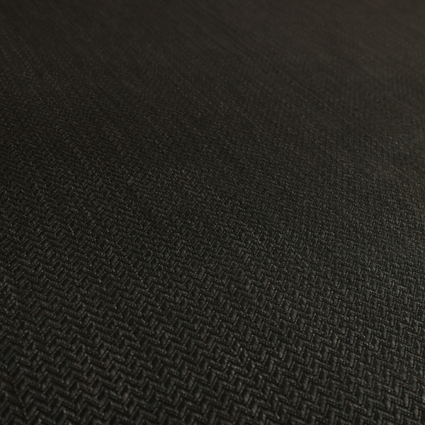 Majesty Herringbone Weave Chenille Black Colour Upholstery Furnishing Fabric CTR-1160 - Handmade Cushions
