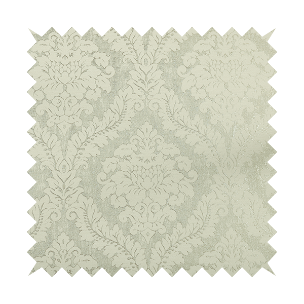 Kimberley Damask Pattern Soft Chenille Upholstery Fabric In Cream Colour CTR-1165 - Made To Measure Curtains