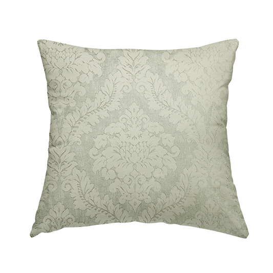 Kimberley Damask Pattern Soft Chenille Upholstery Fabric In Cream Colour CTR-1165 - Handmade Cushions