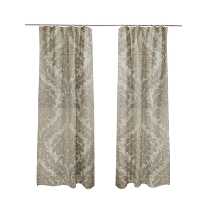 Kimberley Damask Pattern Soft Chenille Upholstery Fabric In Brown Colour CTR-1166 - Made To Measure Curtains