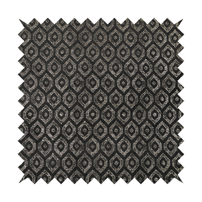 Kimberley Geometric Pattern Soft Chenille Upholstery Fabric In Grey Colour CTR-1168 - Roman Blinds