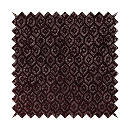Kimberley Geometric Pattern Soft Chenille Upholstery Fabric In Maroon Red Colour CTR-1169 - Roman Blinds