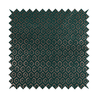 Kimberley Geometric Pattern Soft Chenille Upholstery Fabric In Teal Colour CTR-1171 - Made To Measure Curtains