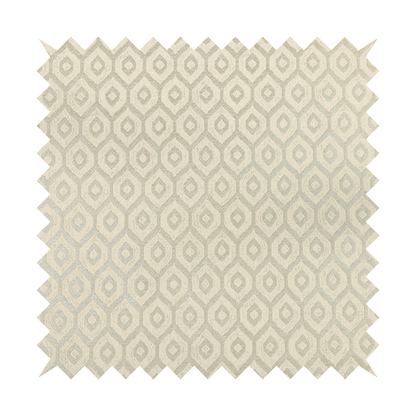 Kimberley Geometric Pattern Soft Chenille Upholstery Fabric In Cream Colour CTR-1172 - Made To Measure Curtains