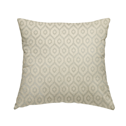 Kimberley Geometric Pattern Soft Chenille Upholstery Fabric In Cream Colour CTR-1172 - Handmade Cushions