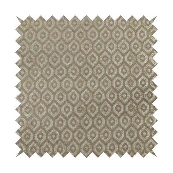 Kimberley Geometric Pattern Soft Chenille Upholstery Fabric In Brown Colour CTR-1173 - Made To Measure Curtains