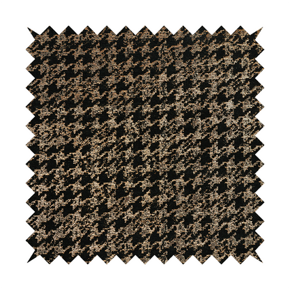 Kimberley Houndstooth Pattern Soft Chenille Upholstery Fabric In Black Colour CTR-1177 - Roman Blinds