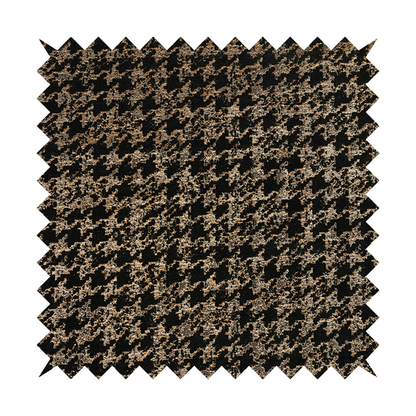 Kimberley Houndstooth Pattern Soft Chenille Upholstery Fabric In Black Colour CTR-1177 - Made To Measure Curtains