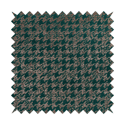 Kimberley Houndstooth Pattern Soft Chenille Upholstery Fabric In Teal Colour CTR-1178 - Made To Measure Curtains