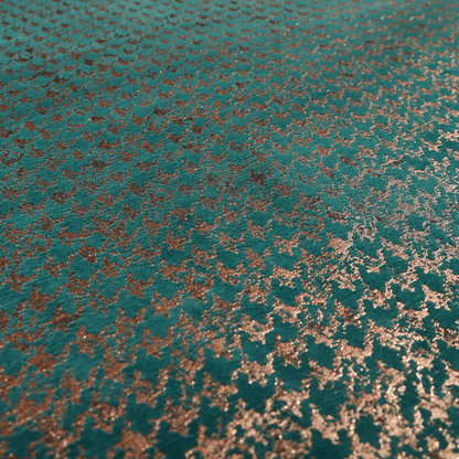 Kimberley Houndstooth Pattern Soft Chenille Upholstery Fabric In Teal Colour CTR-1178