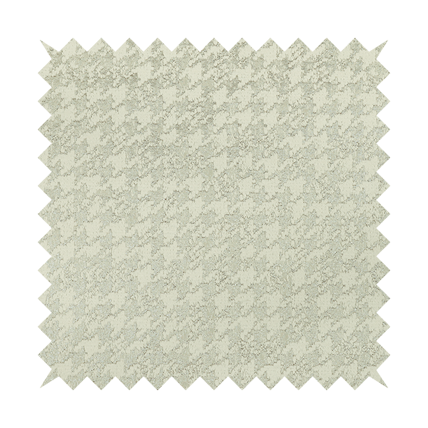 Kimberley Houndstooth Pattern Soft Chenille Upholstery Fabric In Cream Colour CTR-1179 - Made To Measure Curtains