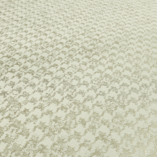 Kimberley Houndstooth Pattern Soft Chenille Upholstery Fabric In Cream Colour CTR-1179 - Made To Measure Curtains