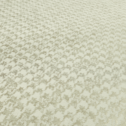 Kimberley Houndstooth Pattern Soft Chenille Upholstery Fabric In Cream Colour CTR-1179 - Made To Measure Curtains