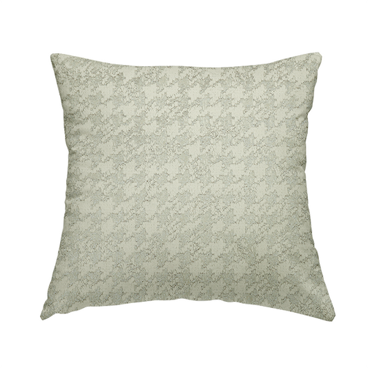 Kimberley Houndstooth Pattern Soft Chenille Upholstery Fabric In Cream Colour CTR-1179 - Handmade Cushions