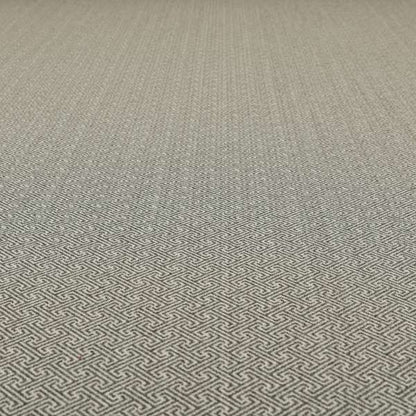 Elemental Collection Geometric Lock Pattern Soft Wool Textured Grey White Colour Upholstery Fabric CTR-118 - Roman Blinds