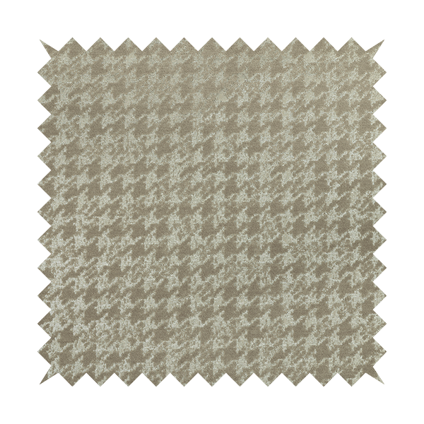Kimberley Houndstooth Pattern Soft Chenille Upholstery Fabric In Brown Colour CTR-1180 - Roman Blinds