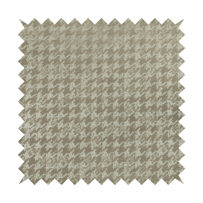 Kimberley Houndstooth Pattern Soft Chenille Upholstery Fabric In Brown Colour CTR-1180 - Made To Measure Curtains