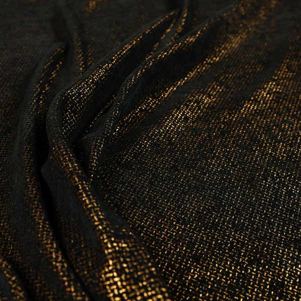 Kimberley Semi Plain Soft Chenille Upholstery Fabric In Black Colour CTR-1184