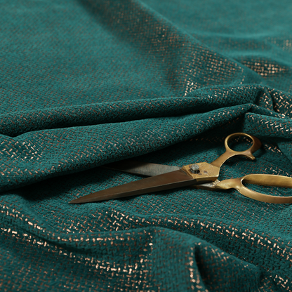 Kimberley Semi Plain Soft Chenille Upholstery Fabric In Teal Colour CTR-1185 - Made To Measure Curtains