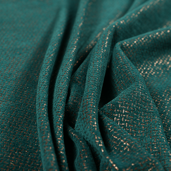 Kimberley Semi Plain Soft Chenille Upholstery Fabric In Teal Colour CTR-1185 - Made To Measure Curtains