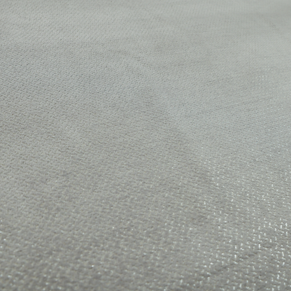 Kimberley Semi Plain Soft Chenille Upholstery Fabric In Silver Colour CTR-1188 - Made To Measure Curtains