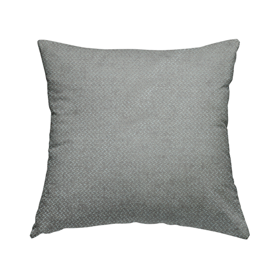 Kimberley Semi Plain Soft Chenille Upholstery Fabric In Silver Colour CTR-1188 - Handmade Cushions