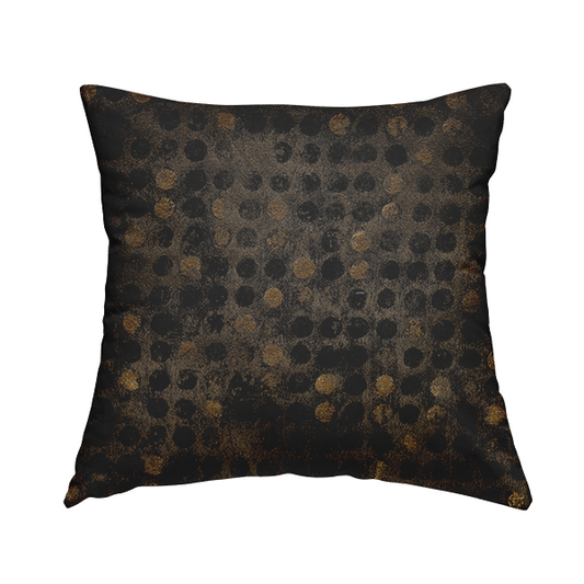 Nile Spotted Pattern Metallic Tones Black Grey Gold Upholstery Fabric CTR-1196 - Handmade Cushions