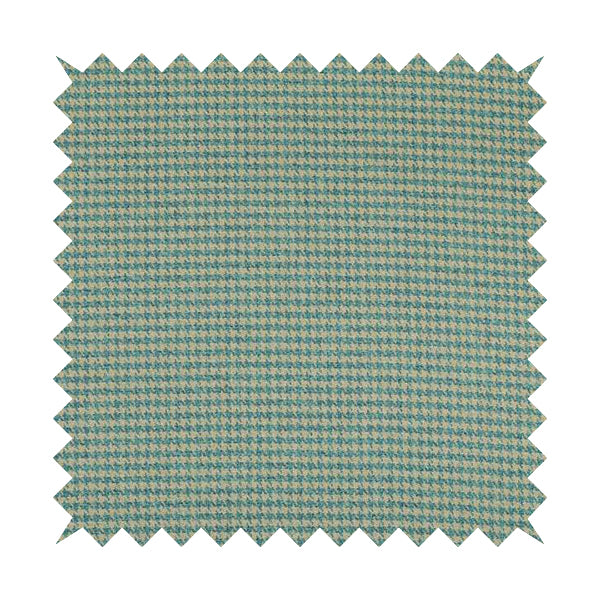 Bainbridge Woven Hounds Dogs Tooth Pattern In Blue Beige Colour Upholstery Fabric CTR-12 - Made To Measure Curtains