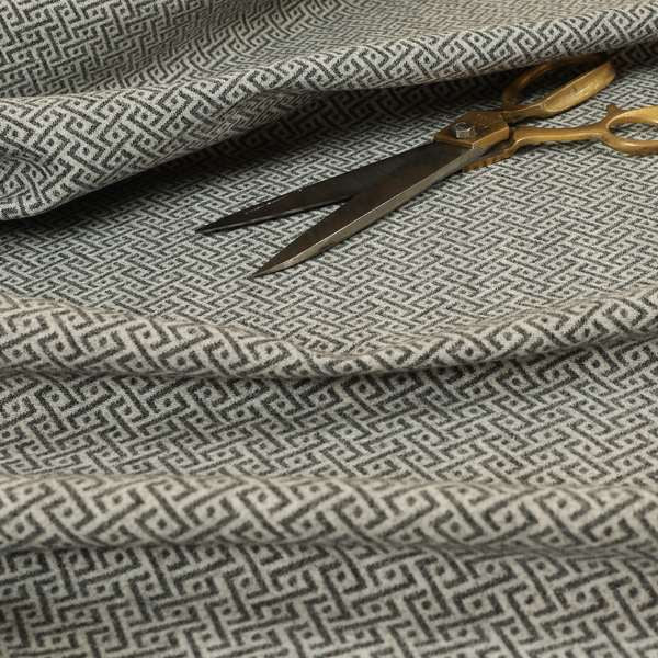 Elemental Collection Small Pattern Soft Wool Textured Grey White Colour Upholstery Fabric CTR-120 - Roman Blinds