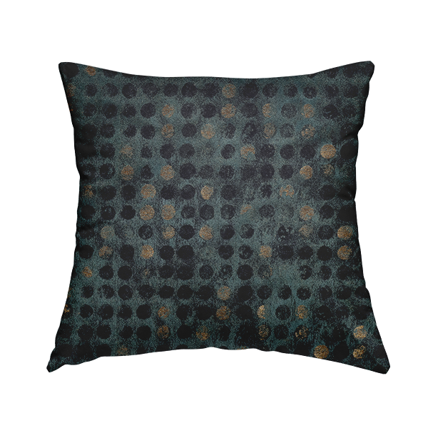 Nile Spotted Pattern Metallic Tones Blue Gold Upholstery Fabric CTR-1206 - Handmade Cushions