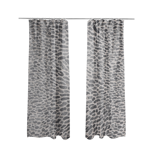 Nile Animal Print Pattern Metallic Tones Grey Silver Upholstery Fabric CTR-1211 - Made To Measure Curtains